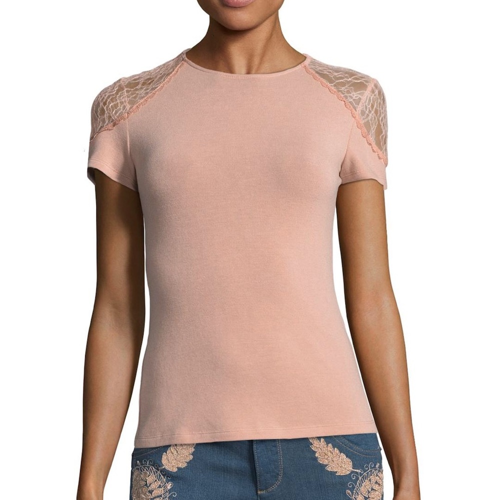 Alice + Olivia Luxe lace tee